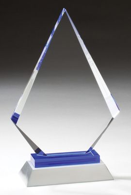 Diamond Glass Award With Gold Silver Base GL58