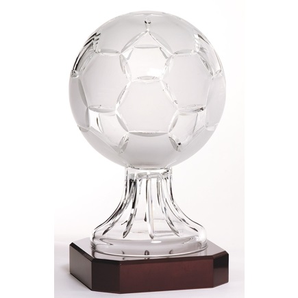 Engraved Lead Crystal Soccer Ball Trophy LC50A