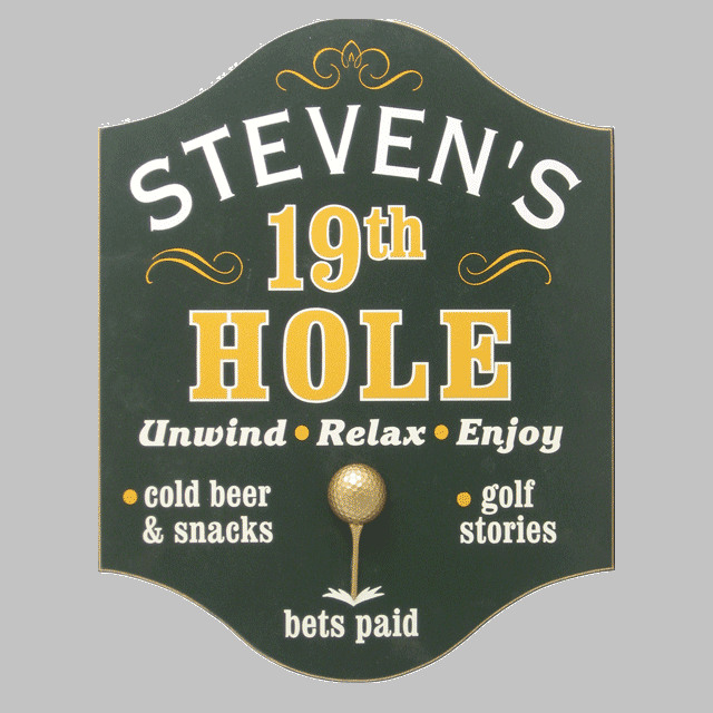 Custom Silk Screened 19th Hole Golf Sign OBC-4268
