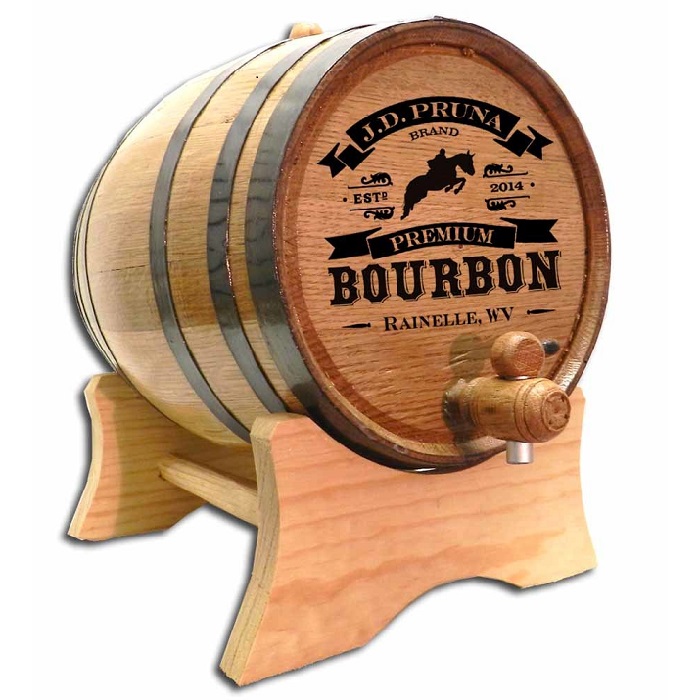 Engraved Kentucky Derby Oak Bourbon Barrel