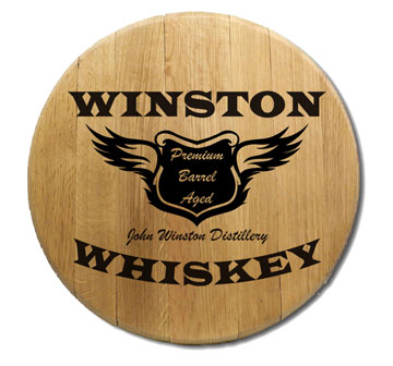 Personalized Spirit Wings Oak Barrel Head Sign OBC-BH-401