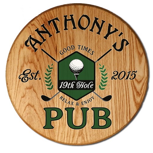 Personalized Golf 19th Hole Barrel Sign OBC-CBH6055-GOLF
