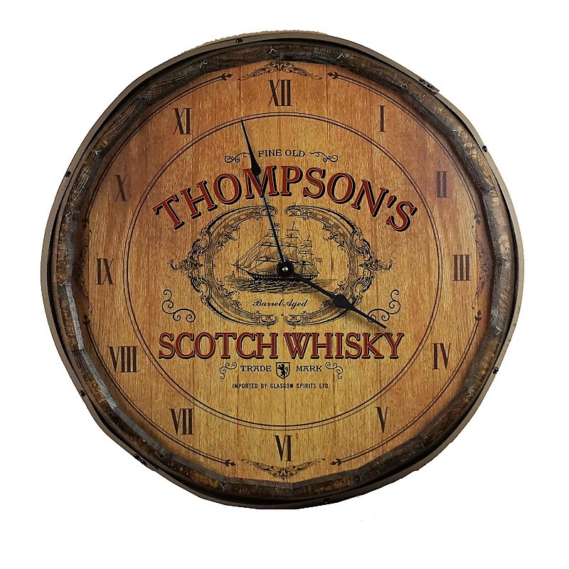 Personalized Scotch Whisky Quarter Barrel Clock OBC-QB-CLOCK-B548