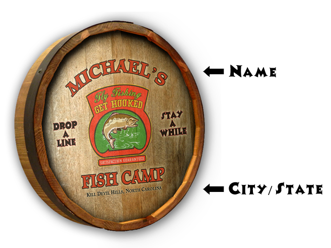 Personalized Home Bar Oak Quarter Barrel Sign