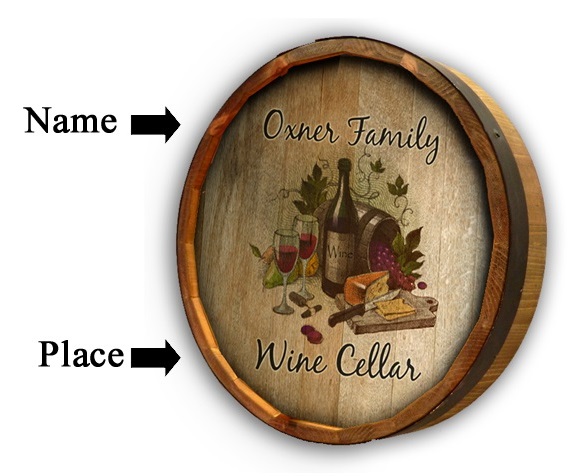 Personalized Rustic Wine Cellar Oak Quarter Barrel Sign