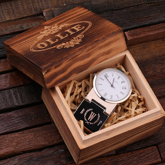 Monogrammed Money Clip and Quartz Watch