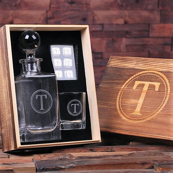 Engraved Box Kaypear Decanter Set With Cubes TP-025246