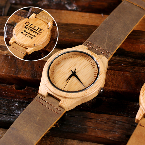 Engraved Spieers Wood Wrist Watch TP-025400