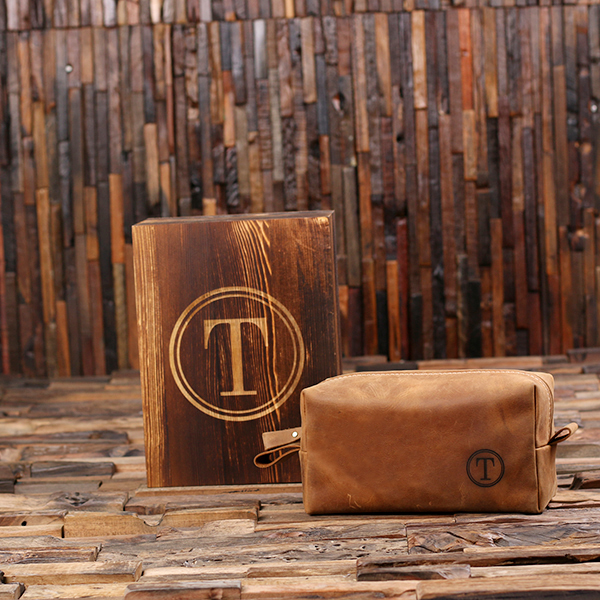 Personalized Leather Cowboy Travel Dopp Kit Bag TP-025517