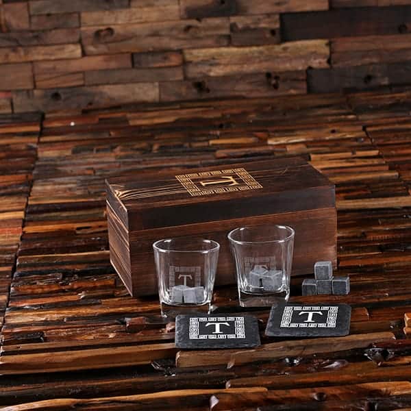 Personalized Spirit Set With 2 Coasters 8 Stones 2 Glasses TP-025577
